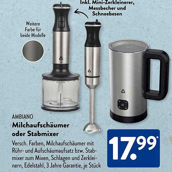 AMBIANO Milchaufschäumer oder Stabmixer