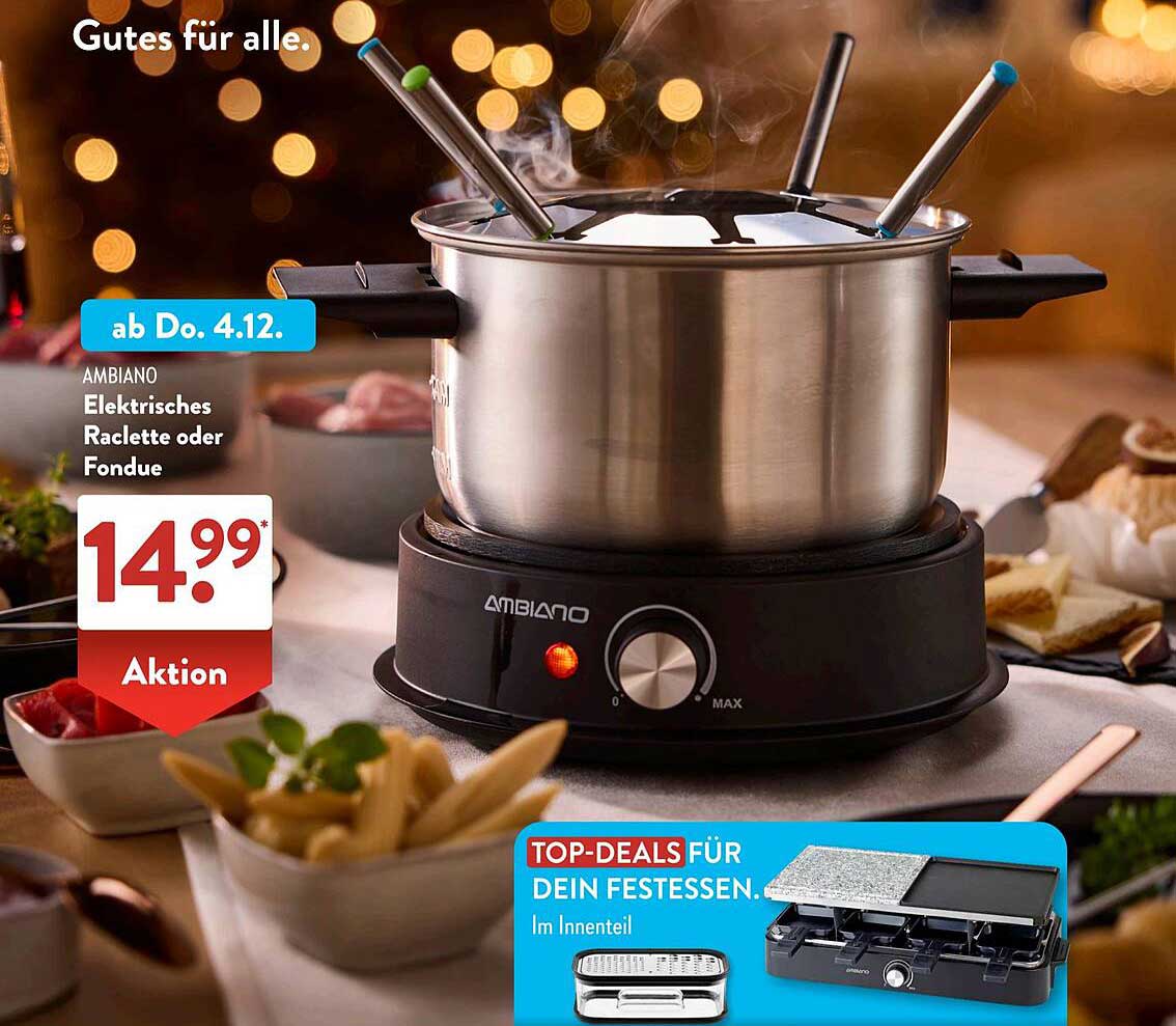 AMBILANO Elektrisches Raclette oder Fondue