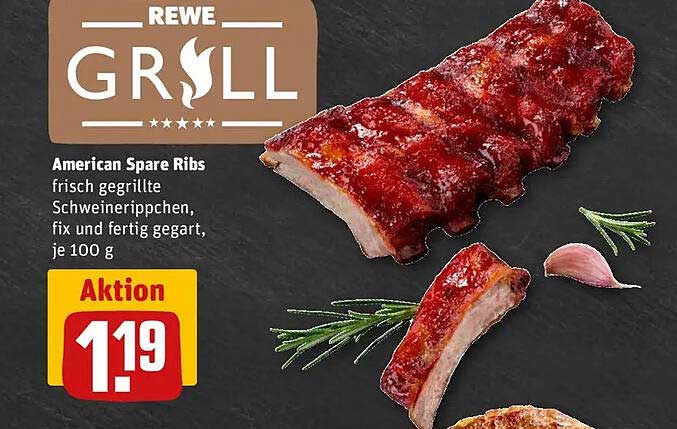 American Spare Ribs - frisch gegrillte Schweinerippchen, fix und fertig gegart