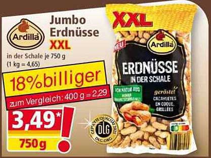 Ardilla Jumbo Erdnüsse XXL in der Schale 750 g