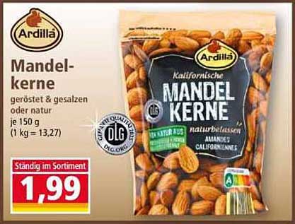 Ardilla Mandeln - Geröstet & Gesalzen oder Natur, 150g