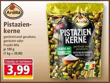 Ardilla Pistazienkerne - geröstet und gesalzen, 100 g