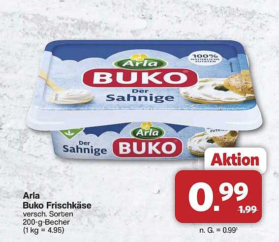 Arla Buko Frischkäse verschiedene Sorten 200-g-Becher