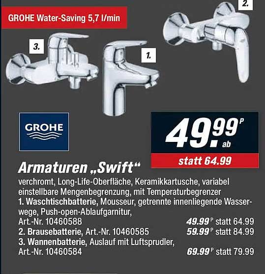 Armaturen „Swift“ von GROHE - Hochwertige Badarmaturen zum Sparpreis