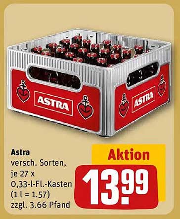 Astra Bier Kasten - 27 x 0,33 l - Aktion