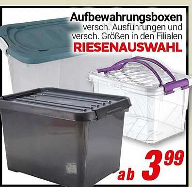 Aufbewahrungsboxen – RIESENAUSWAHL in verschiedenen Ausführungen!