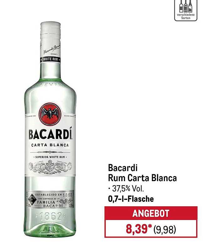 Bacardi Rum Carta Blanca 0,7 l