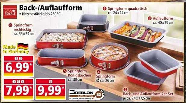 Back-/Auflaufform Set von CASA ROYALE - Hitzebeständig bis 250°C