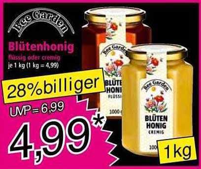 Bee Garden Blütenhonig 1kg - flüssig oder cremig
