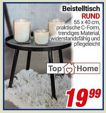 Beistelltisch RUND 55 x 40 cm für 19,99