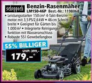 Benzin-Rasenmäher LM150-46P von Scheppach - Ein langlebiger Gartenhelfer