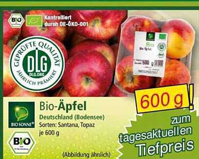 Bio-Äpfel je 600 g – frisch und knackig aus Deutschland (Bodensee)