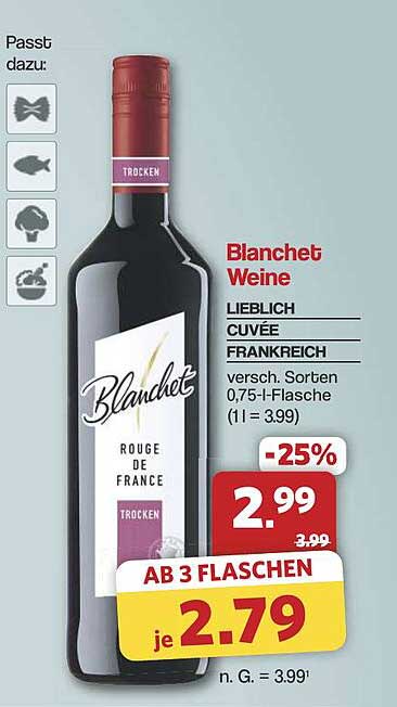 Blanchet Weine lieblich Cuvée Frankreich 0,75 l