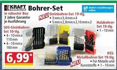 Bohrer-Set 19-tlg. in robuster Box