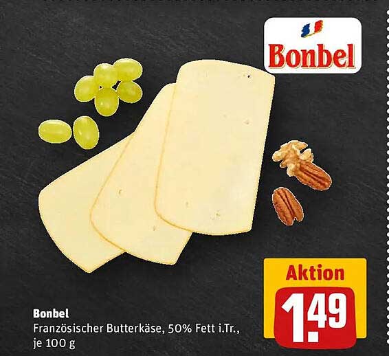 Bonbel Französischer Butterkäse, 50% Fett i.Tr., je 100 g