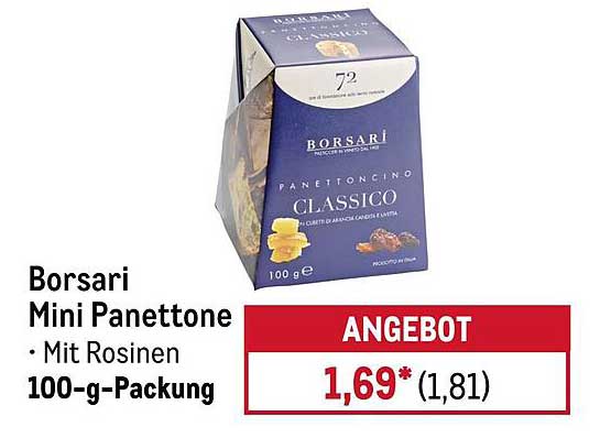 Borsari Mini Panettone mit Rosinen - 100-g-Packung