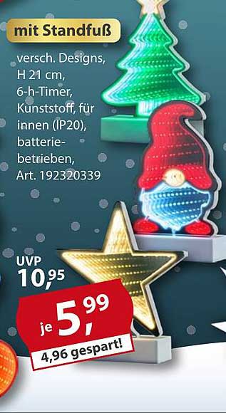 Bunt leuchtende Tischdeko mit Standfuß – Weihnachtszauber für Ihr Zuhause