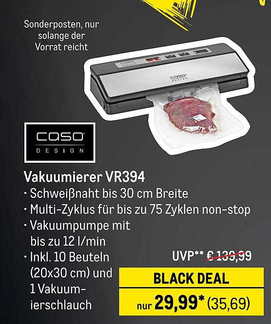 Caso Design Vakuumierer VR394 - BLACK DEAL