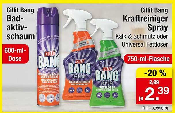 Cillit Bang Kraftreiniger Spray - Kalk & Schmutz oder Universal Fettlöser
