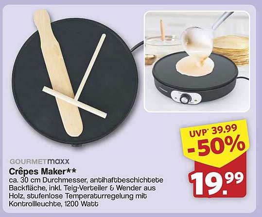 Crêpes Maker von GOURMETmaxx – 30 cm Durchmesser