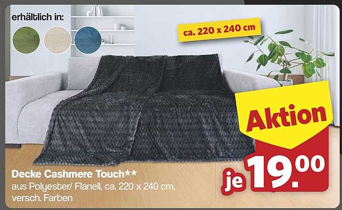 Decke Cashmere Touch** aus Polyester/Flanell, ca. 220 x 240 cm, versch. Farben