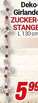 Deko-Girlande ZUCKERSTANGEN L 130 cm