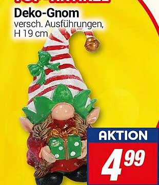 Deko-Gnom - verschiedenen Ausführungen, H 19 cm