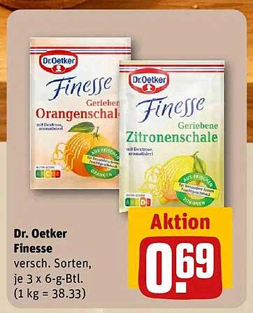Dr. Oetker Finesse Geriebene Orangenschale und Zitronenschale