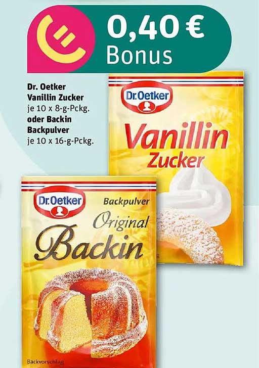 Dr. Oetker Vanillin Zucker oder Backin Backpulver