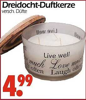 Dreifachdocht-Duftkerze - verschiedene Düfte