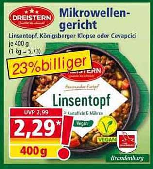 DREISTERN Mikrowellen-Gericht Linsentopf – Vegan und Lecker!