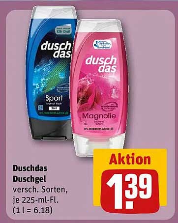 Duschdas Duschgel - verschiedene Sorten