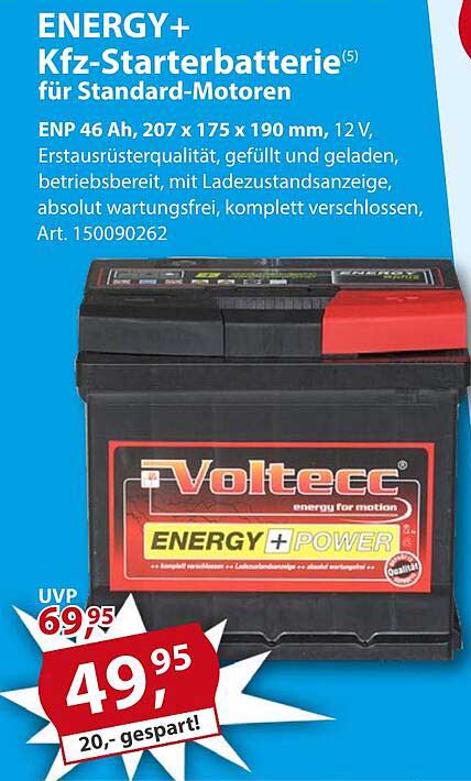 ENERGY+ Kfz-Starterbatterie für Standard-Motoren