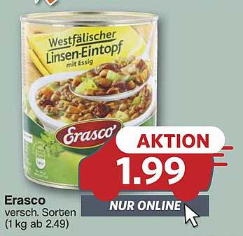Erasco Westfälischer Linsen-Eintopf – Aktion zum Sonderpreis