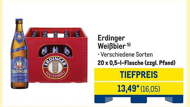 Erdinger Weißbier – 20 x 0,5-l-Flasche