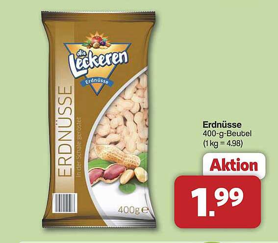 Erdnüsse 400-g-Beutel (1 kg = 4,98)