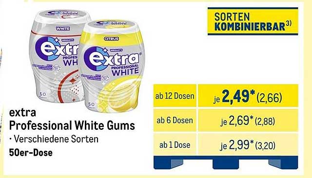 extra Professional White Gums - Verschiedene Sorten, 50er-Dose
