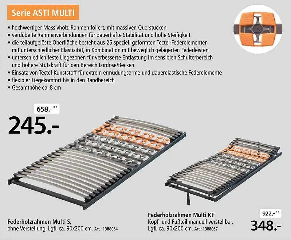 Federholzrahmen der Serie ASTI MULTI
