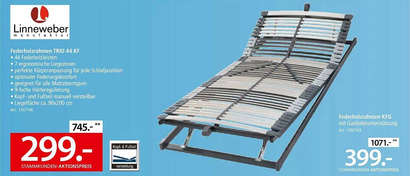 Federholzrahmen TRIO 44 KF - Komfort für Ihr Schlafzimmer