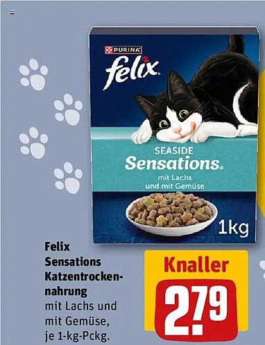 Felix Sensations Katzenfutter mit Lachs und Gemüse, 1 kg-Packung