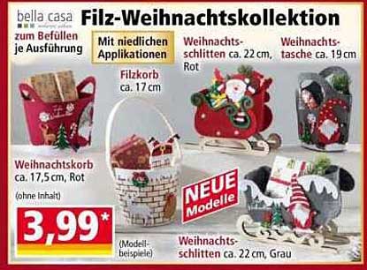 Filz-Weihnachtskollektion von bella casa