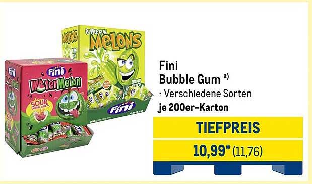 Fini Bubble Gum - Verschiedene Sorten je 200er-Karton