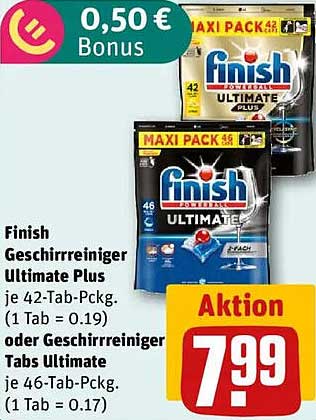 Finish Geschirrreiniger Ultimate Plus oder Geschirrreiniger Tabs Ultimate