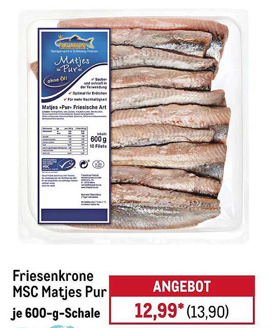 Friesenkrone MSC Matjes Pur je 600-g-Schale