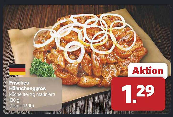 Frisches Hähnchengyros küchenfertig mariniert