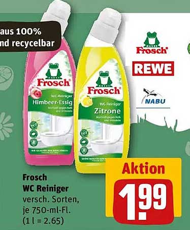 Frosch WC Reiniger Himbeer-Essig & Zitrone 750 ml - Aktionspreis 1,99 €