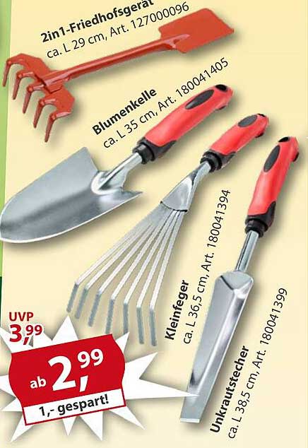 Gartenwerkzeug-Set 2in1-Friedhofsgerät und weitere Gartenhelfer