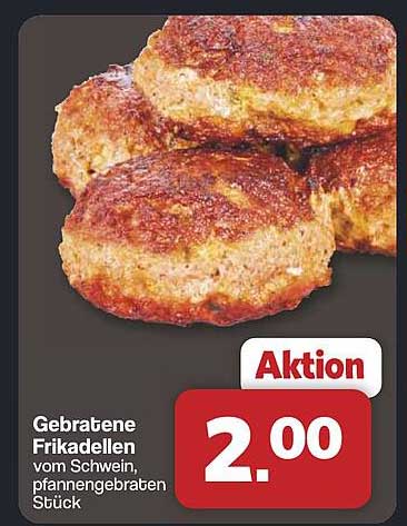 Gebratene Frikadellen vom Schwein, pfannengebraaten Stück