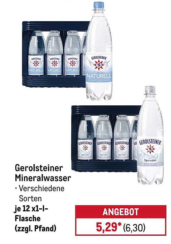 Gerolsteiner Mineralwasser – Verschiedene Sorten