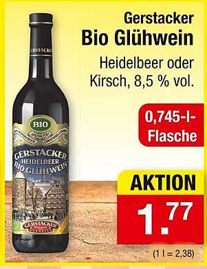 Gerstacker Bio Glühwein Heidelbeer oder Kirsch, 0,745-l-Flasche